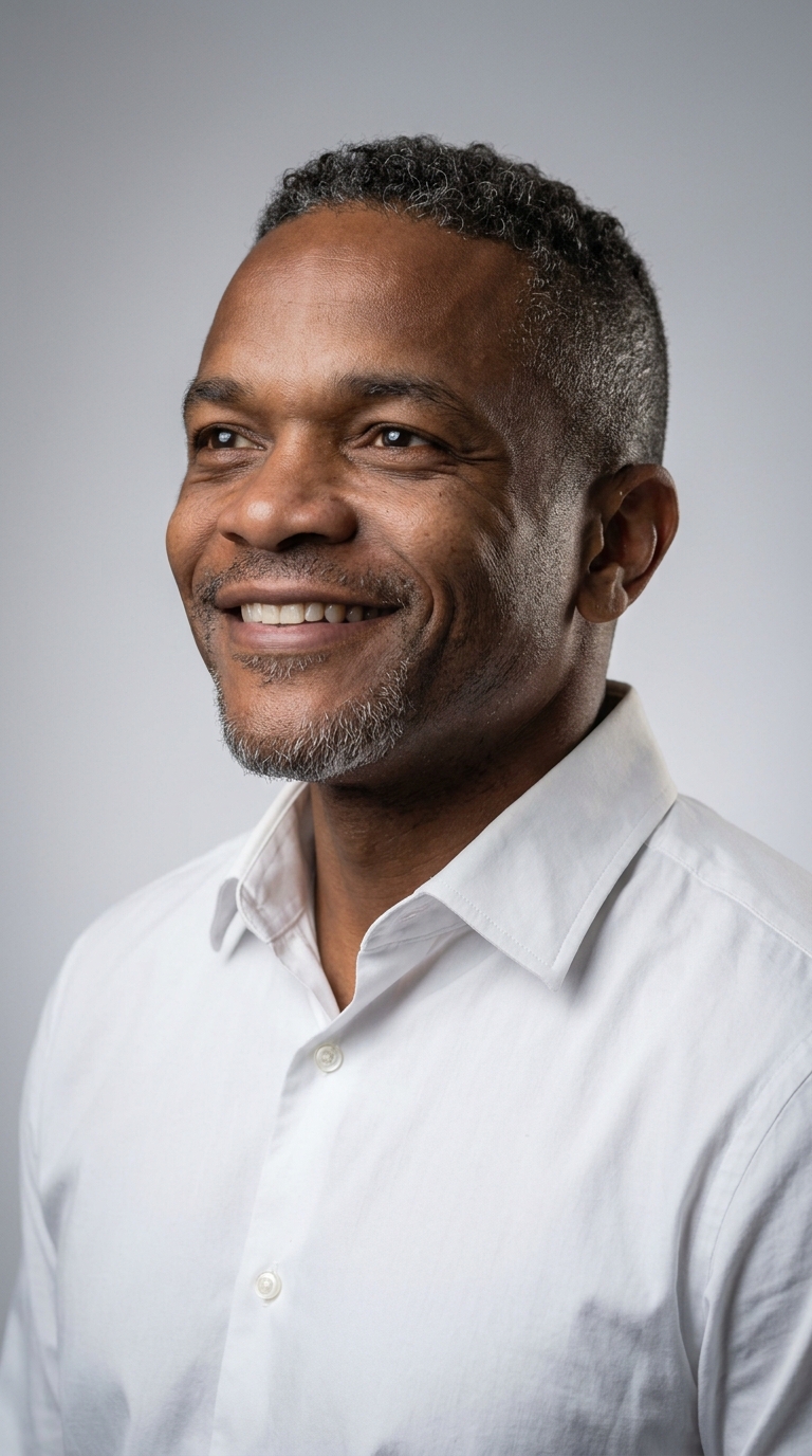 Retrato sorrindo perfil